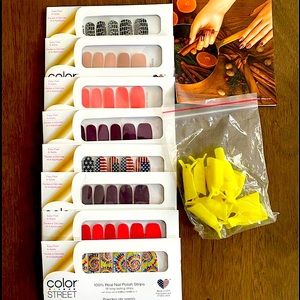 Color street - 8 packs, never opened with nail clips for perfect application